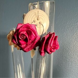 Handmade rose earrings